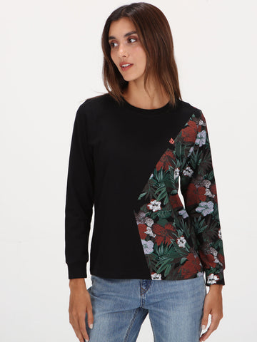 Volcom Half Stoned Long Sleeve Top - Black