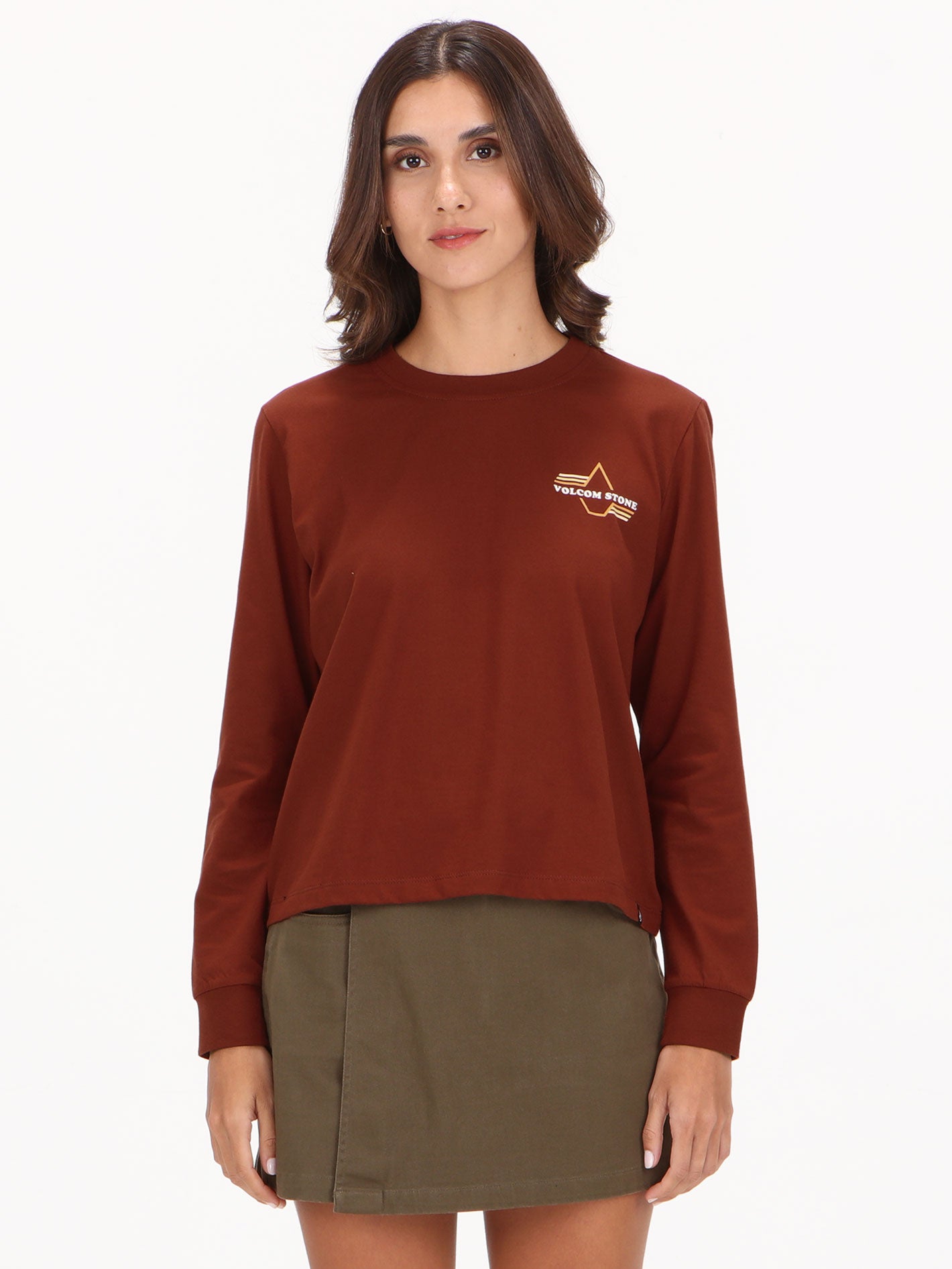 Volcom Staccastone Long Sleeve Top - Brick