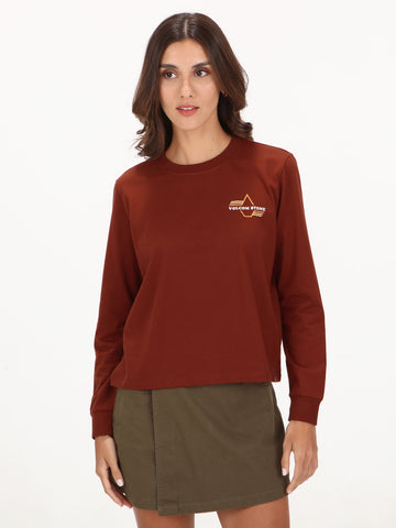 Volcom Staccastone Long Sleeve Top - Brick