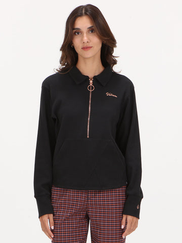 Volcom Dastoned Long Sleeve Top - Black