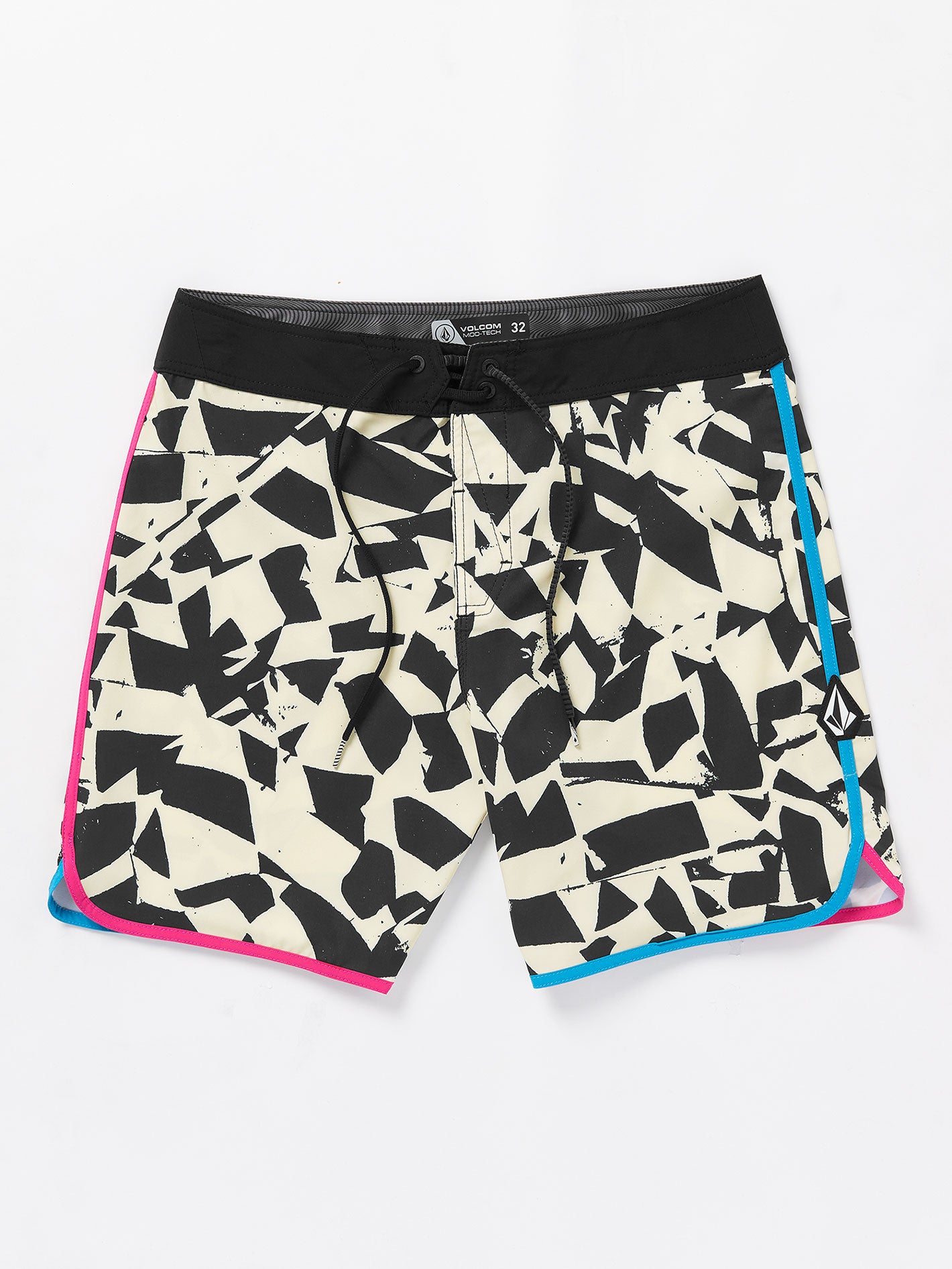 Volcom Lido Print Scallop Mod 19 Boardshort - Black White