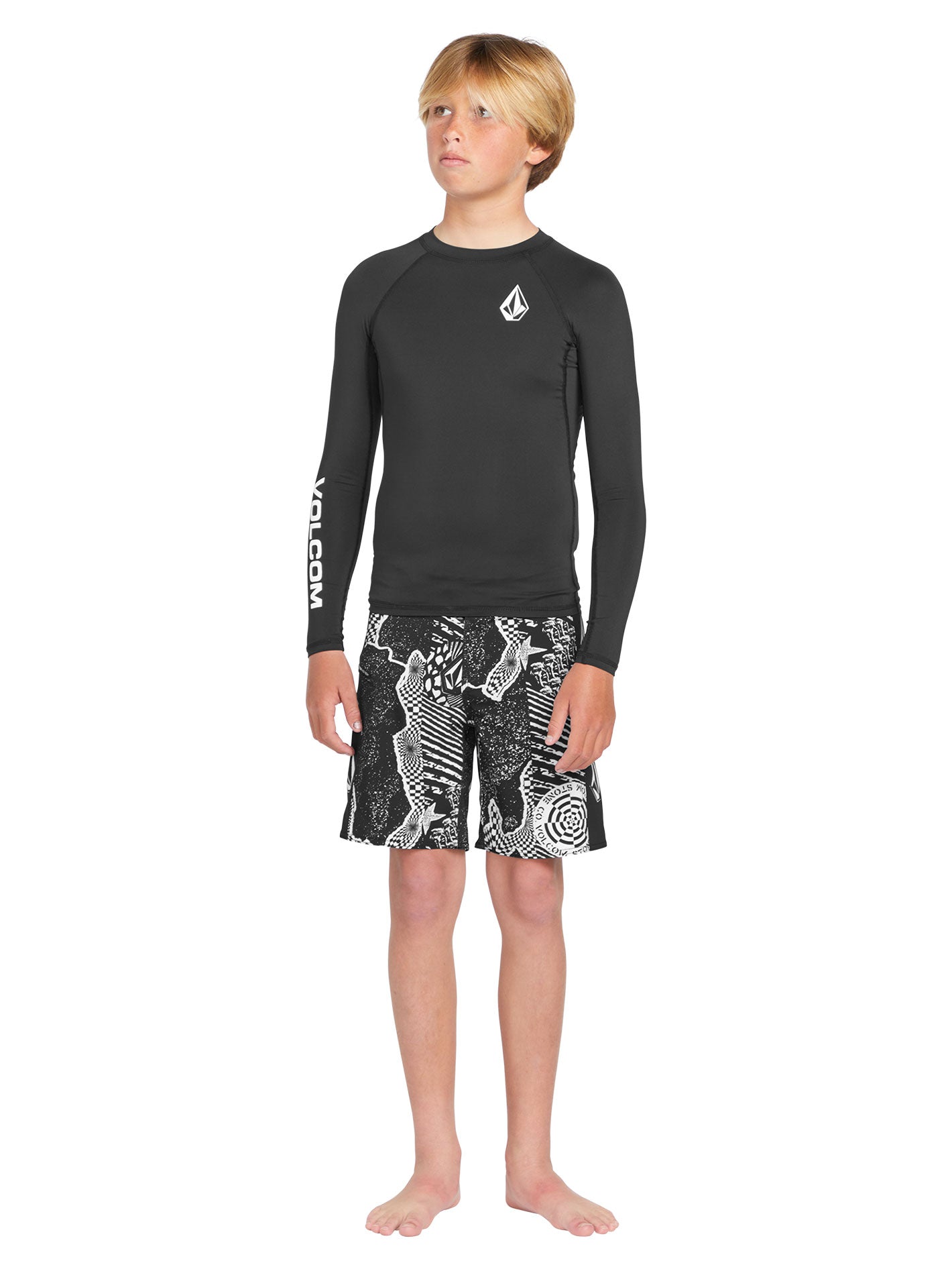 Volcom Big Boys Lido Iconic Mod 16 Boardshort - Black White