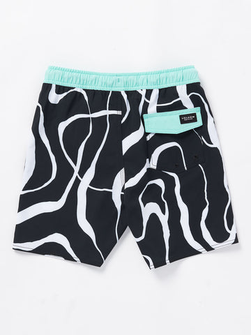 Volcom Big Boys Baffle 15 Boardshort - Black White