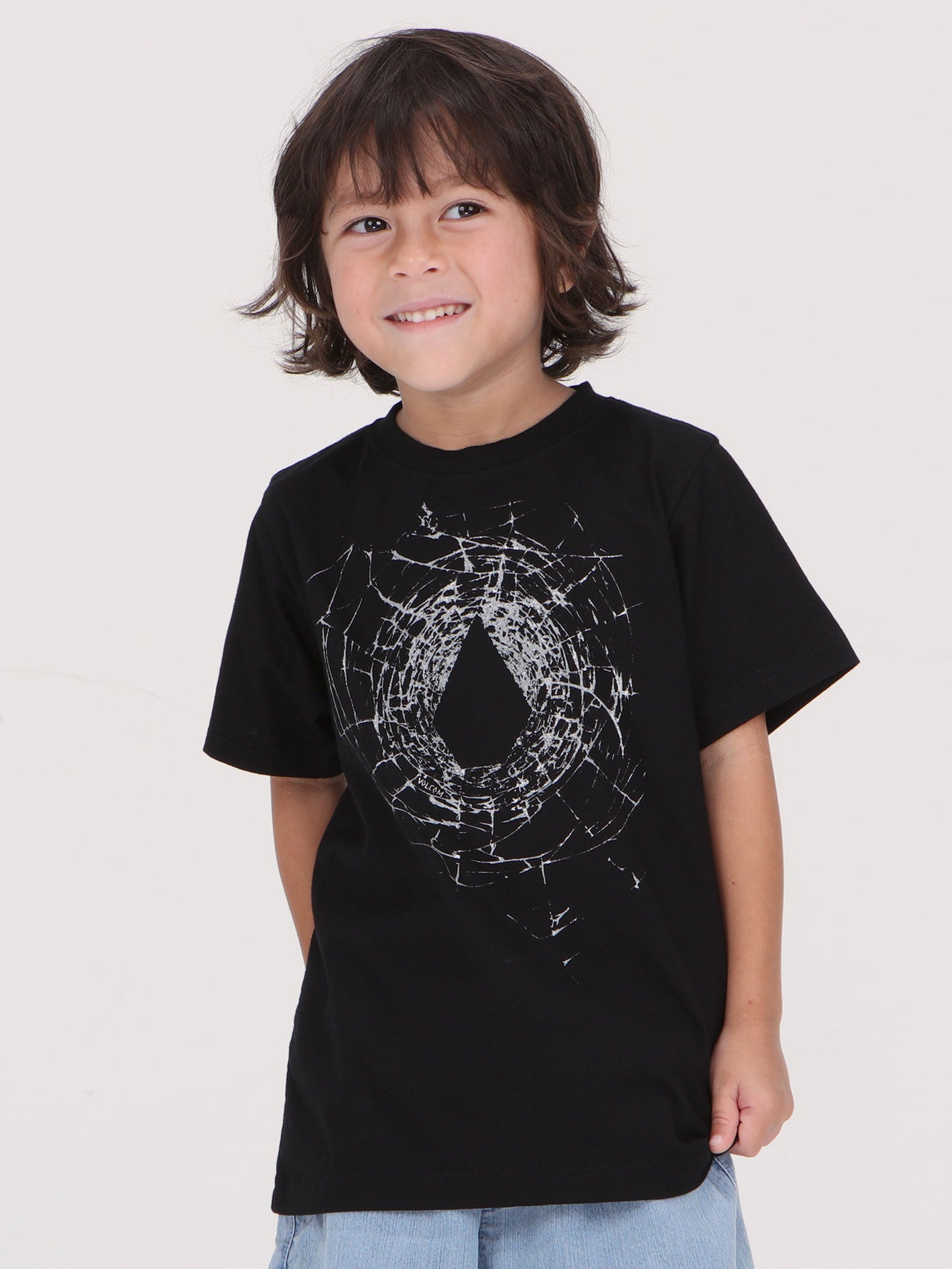 Volcom Little Boys Cracked Stone Tee - Black