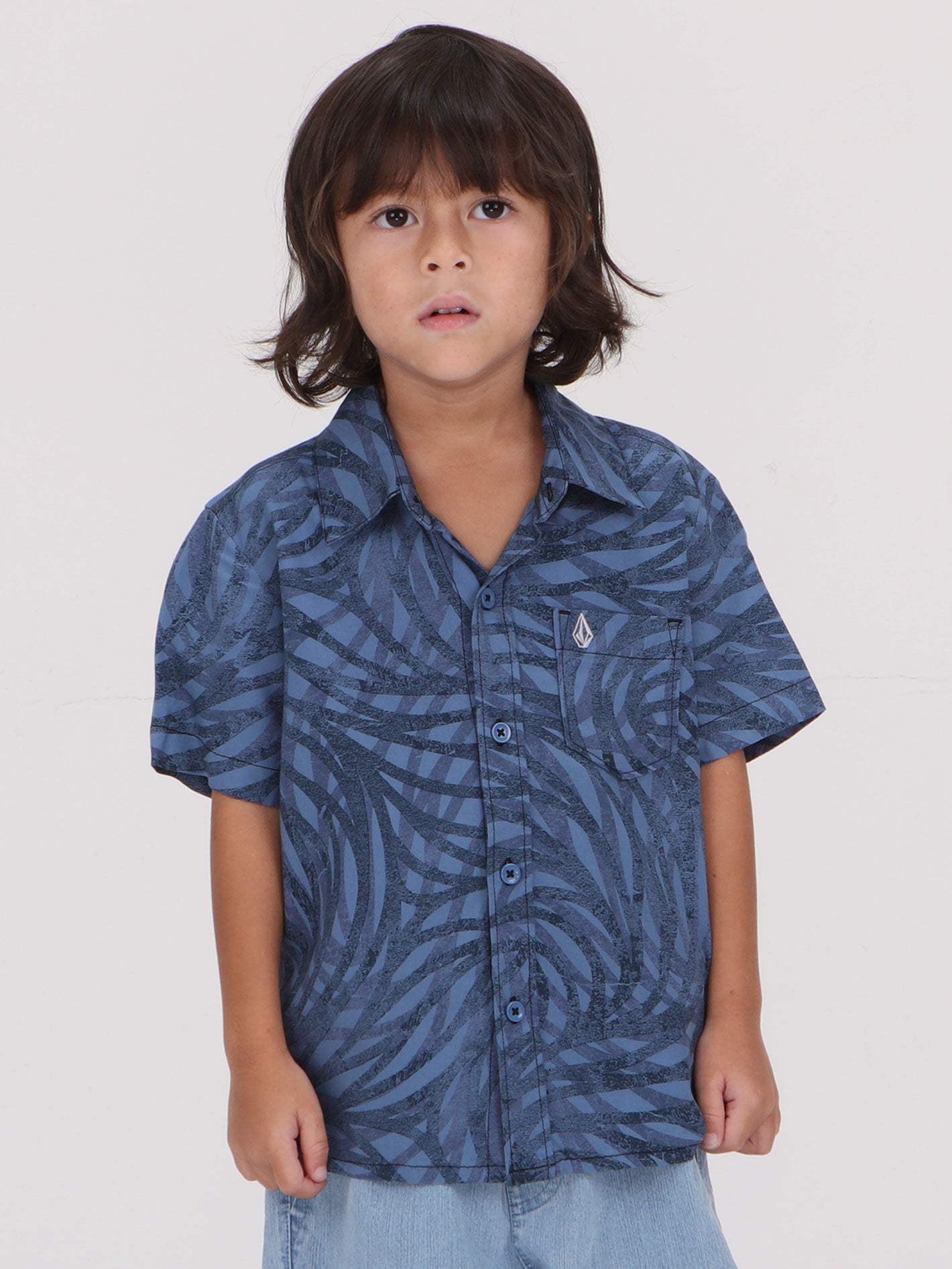 Volcom Little Boys Equal Short Sleeve  Shirt - Blueberry