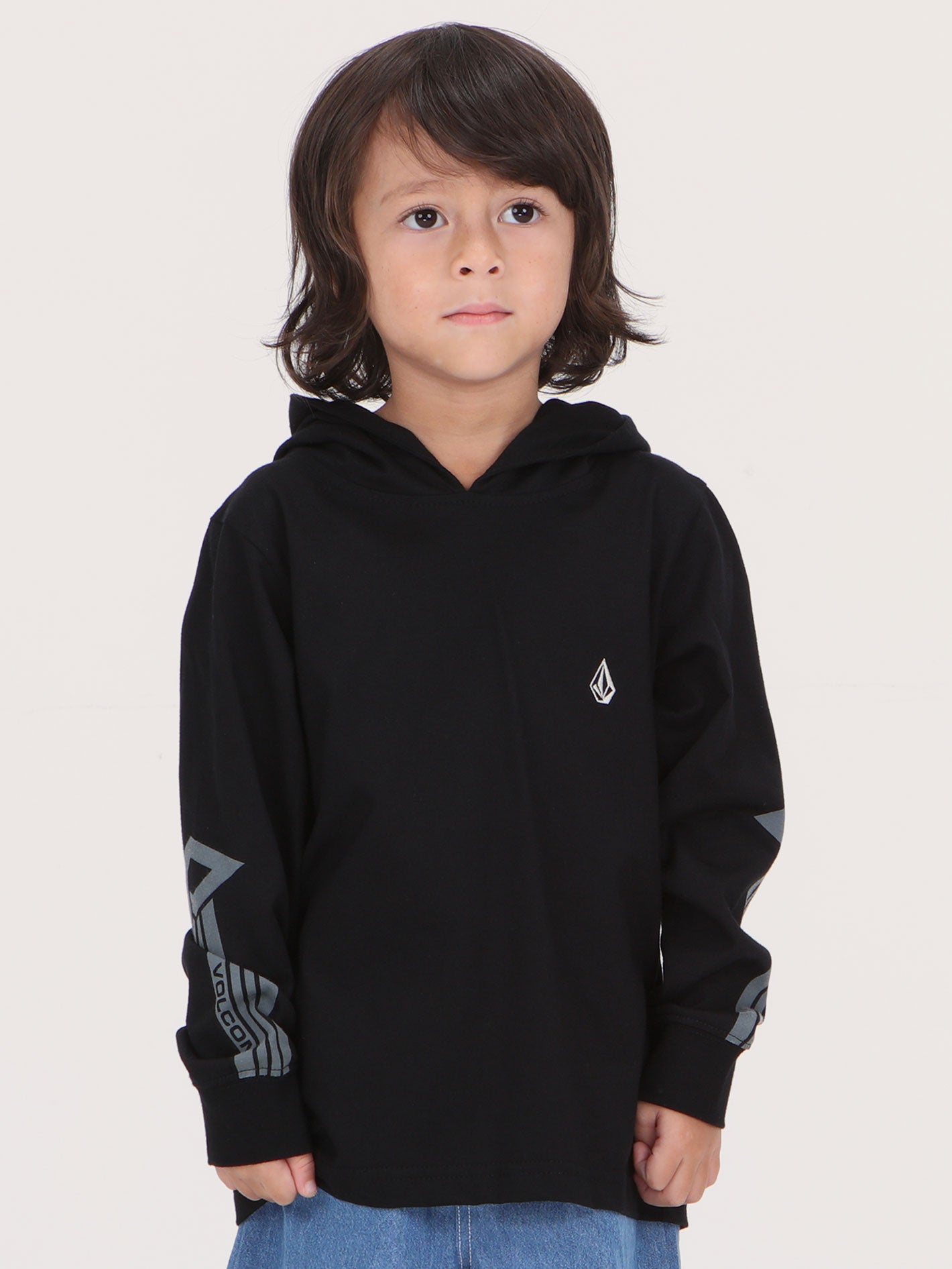 Volcom Little Boys Wydler Long Sleeve Tee Top - Black