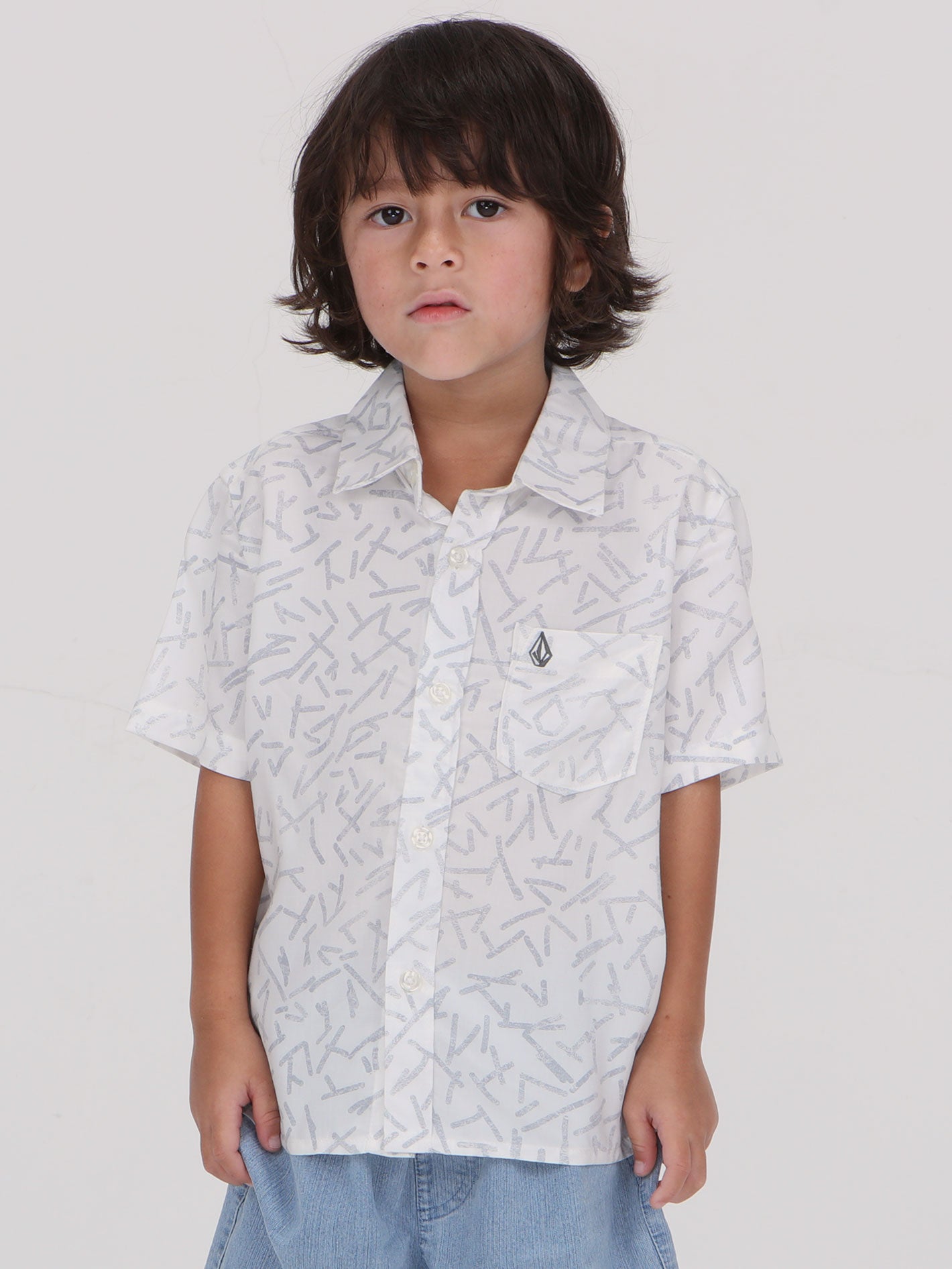 Volcom Little Boys Gusto Short Sleeve  Shirt - White