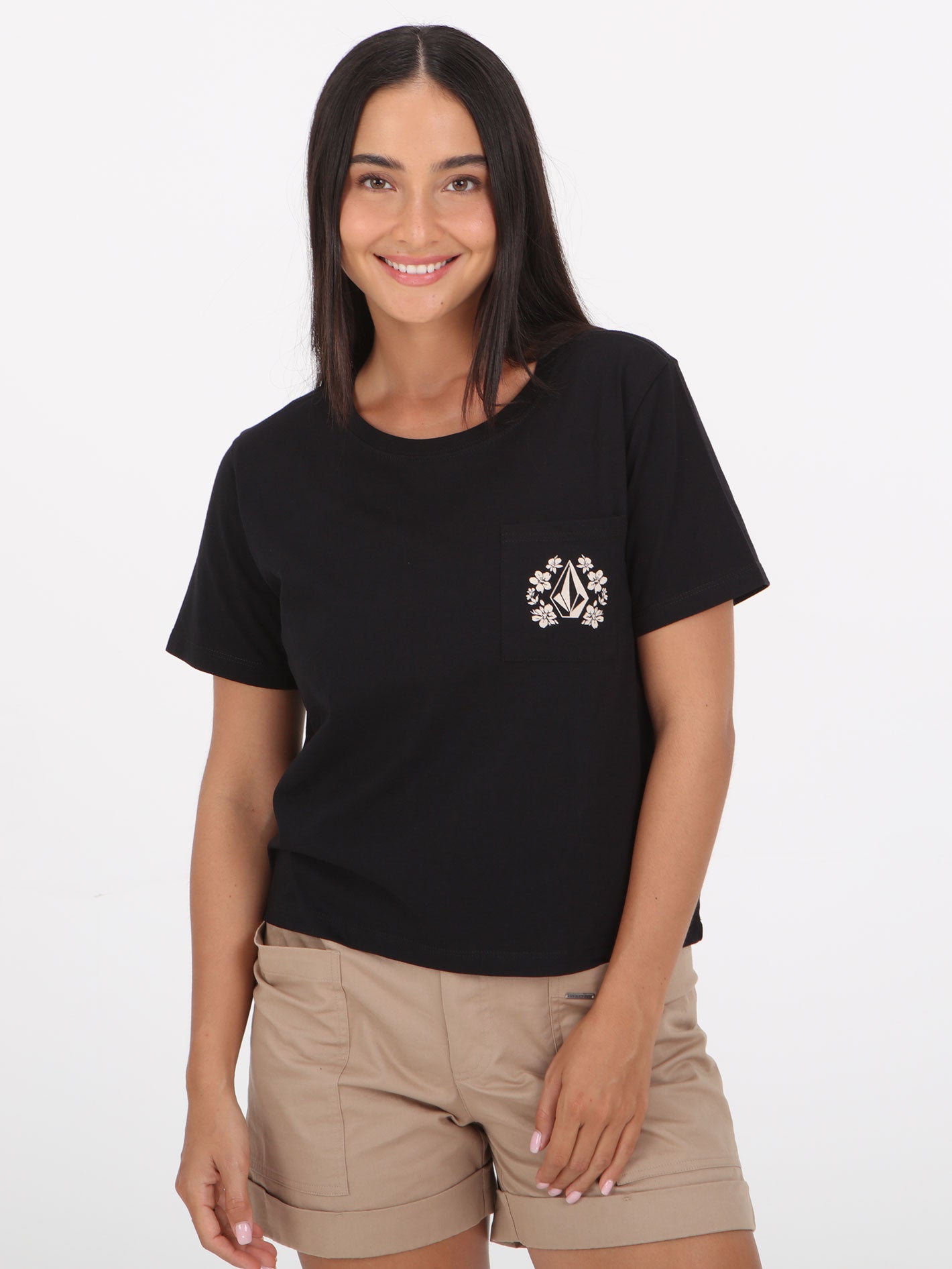 Volcom Pocket Dial Tee Top - Black