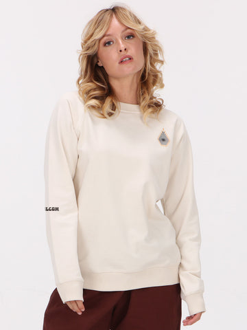 Volcom Stone Magic Boyfriend Crew Long Sleeve Top - Cloud