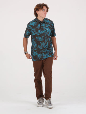 Volcom Bleeding Leaf Polo - Vintage Black