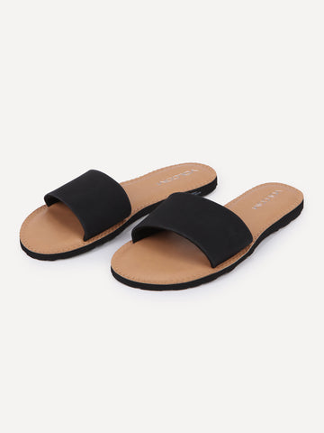 Simple Slide Sandals - Black