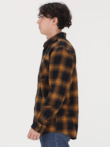 Netastone Flannel Long Sleeve Shirt - Rinsed Black