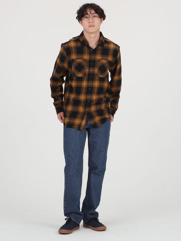 Netastone Flannel Long Sleeve Shirt - Rinsed Black