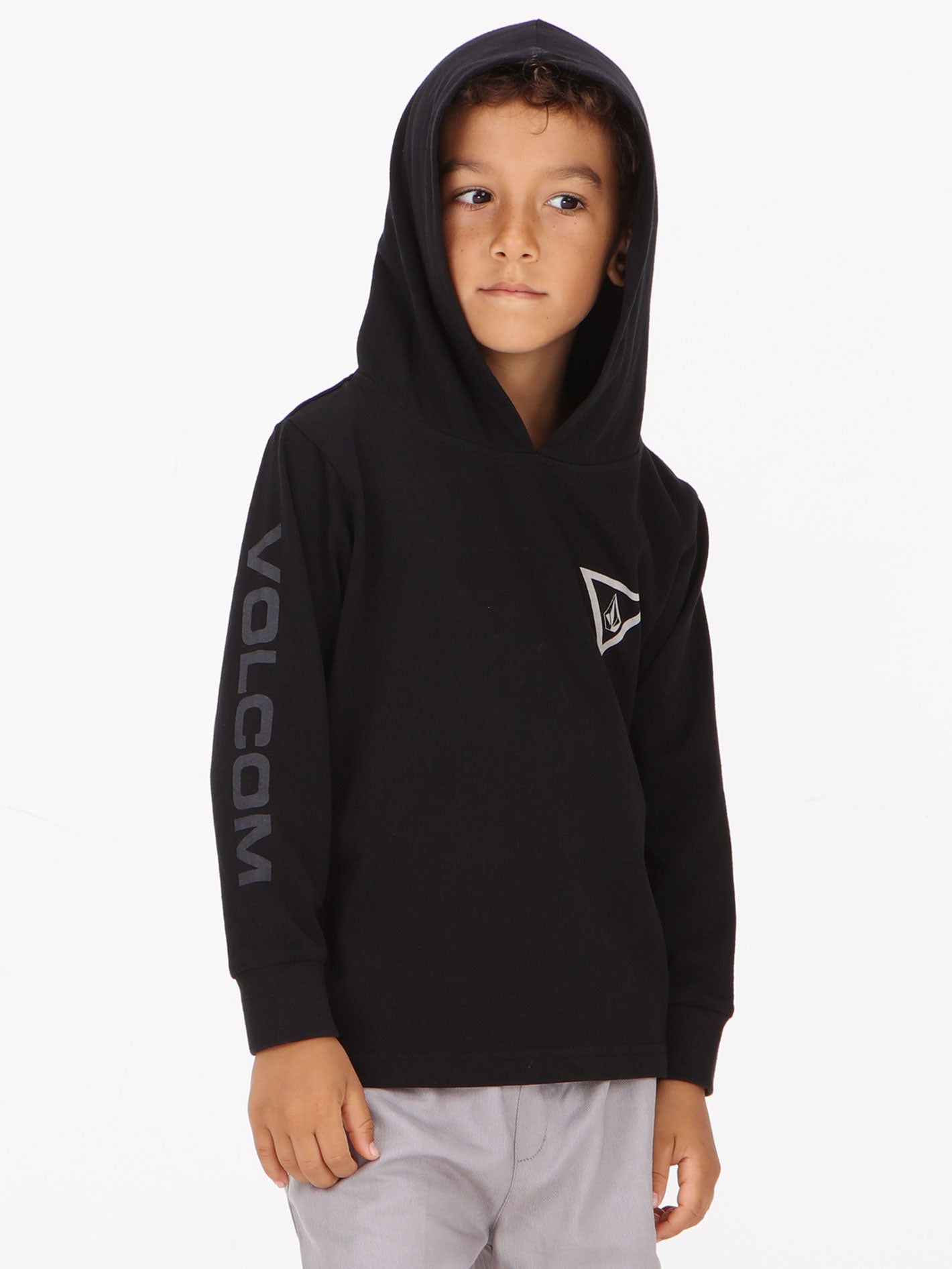 Volcom Little Boys Bridgers Long Sleeve Tee Top - Black