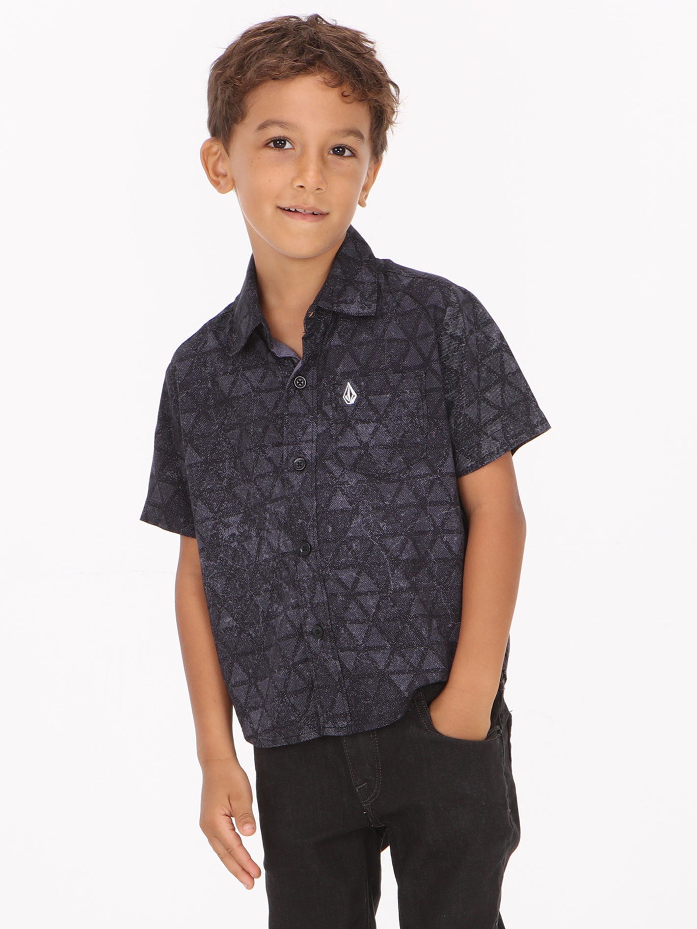 Volcom Little Boys Max Short Sleeve  Shirt - Black