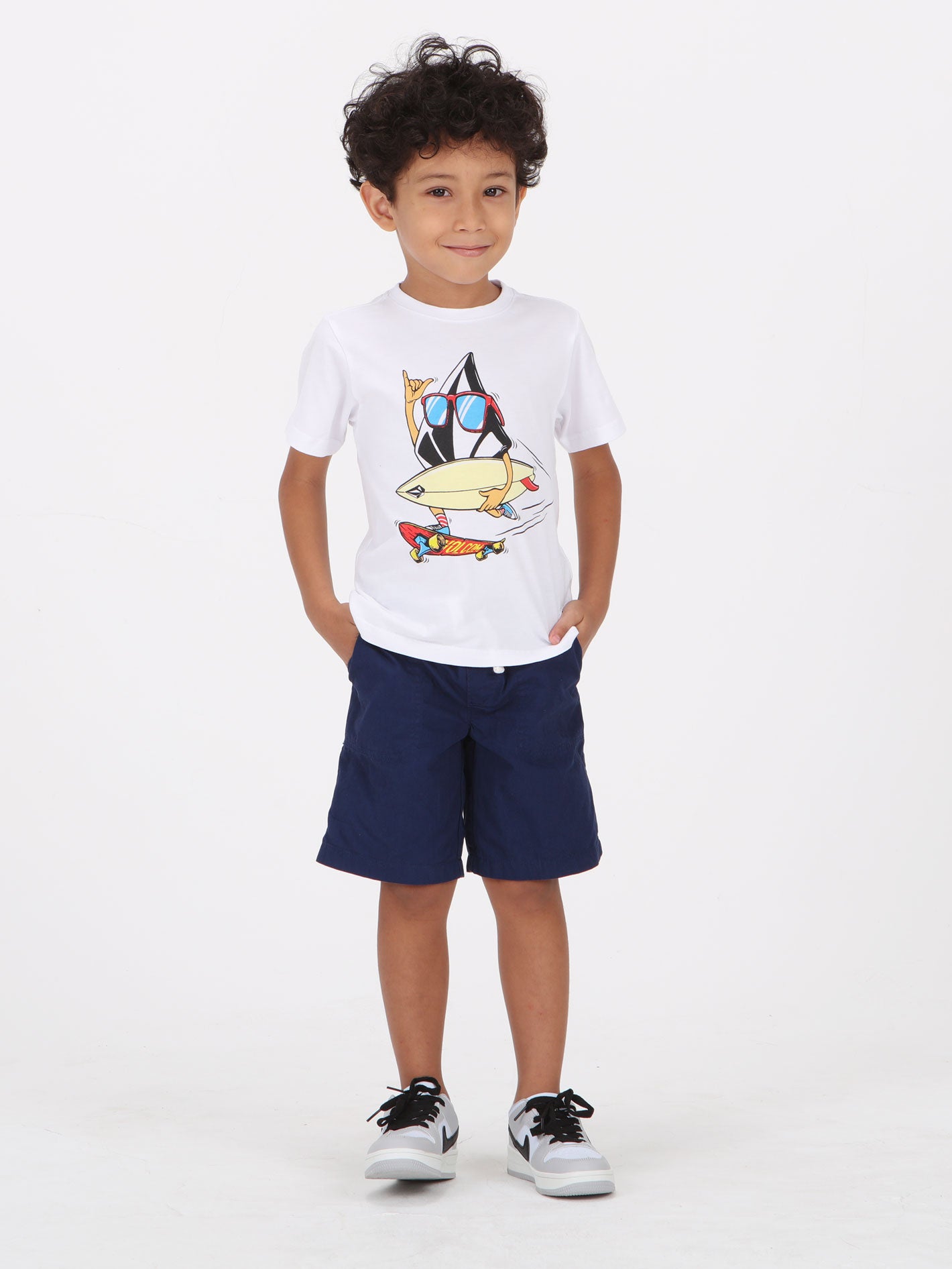 Volcom Little Boys Ride And Free Tee - White